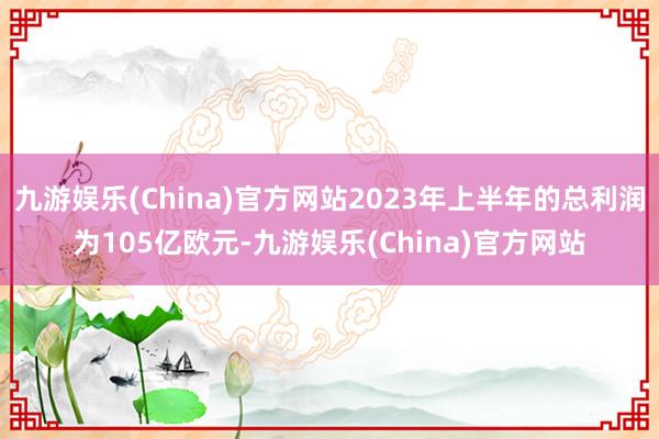 九游娱乐(China)官方网站2023年上半年的总利润为105亿欧元-九游娱乐(China)官方网站