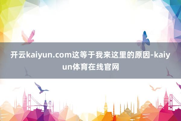 开云kaiyun.com这等于我来这里的原因-kaiyun体育在线官网