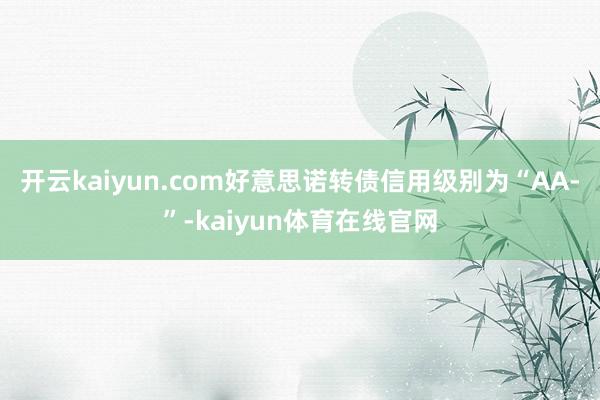 开云kaiyun.com好意思诺转债信用级别为“AA-”-kaiyun体育在线官网