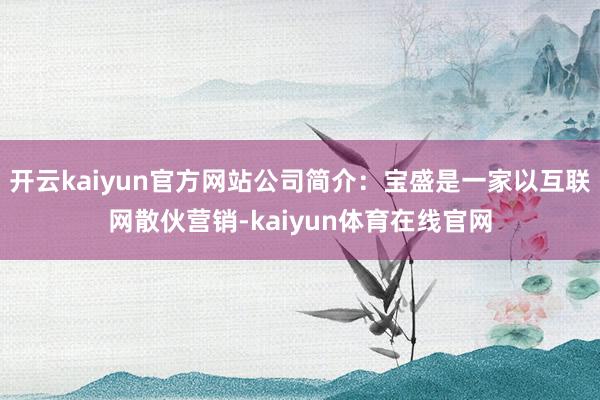 开云kaiyun官方网站公司简介：宝盛是一家以互联网散伙营销-kaiyun体育在线官网