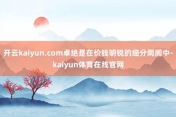 开云kaiyun.com卓绝是在价钱明锐的细分阛阓中-kaiyun体育在线官网