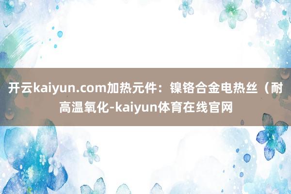 开云kaiyun.com加热元件：镍铬合金电热丝（耐高温氧化-kaiyun体育在线官网