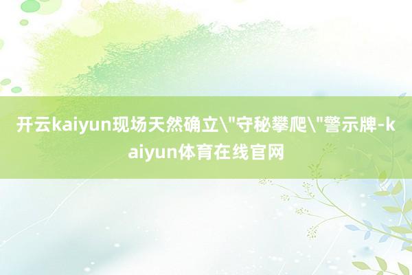 开云kaiyun现场天然确立