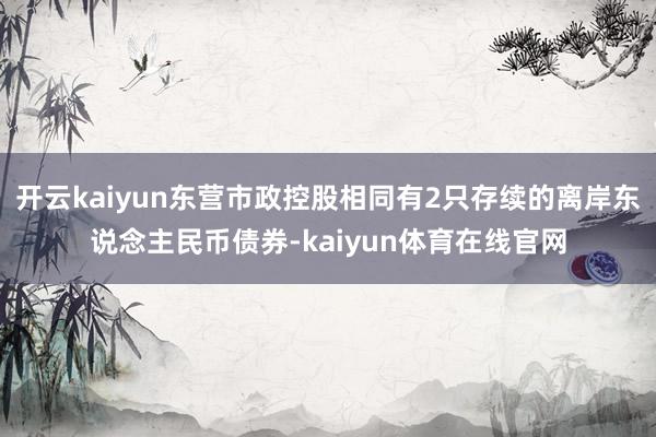 开云kaiyun东营市政控股相同有2只存续的离岸东说念主民币债券-kaiyun体育在线官网