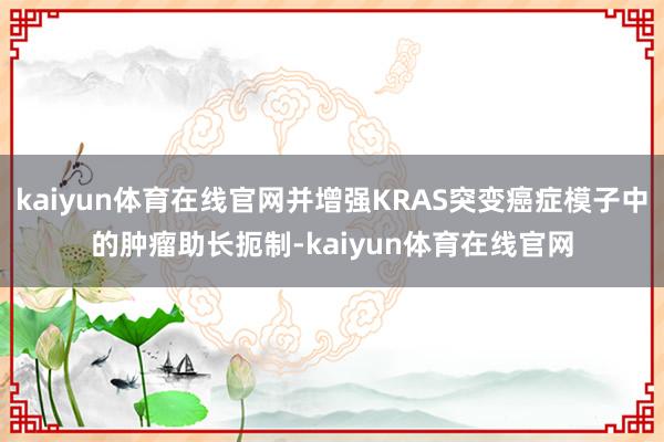 kaiyun体育在线官网并增强KRAS突变癌症模子中的肿瘤助长扼制-kaiyun体育在线官网