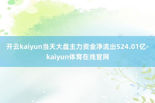 开云kaiyun当天大盘主力资金净流出524.01亿-kaiyun体育在线官网