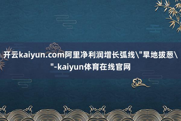 开云kaiyun.com阿里净利润增长弧线